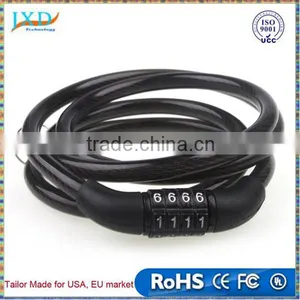 Durable Black Bike Bicycle 4 Digital Code Password Combination Lock Cable thumbnail-1