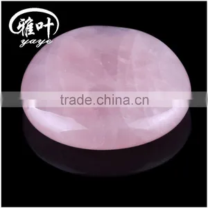 Wholesale 45*35*7mm Natural Rose Quartz Gemstone Worry Stone for Massage thumbnail-3