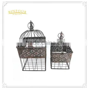 Antique Metal Bird Cage Decorations Series Cage Flower Planter thumbnail-3