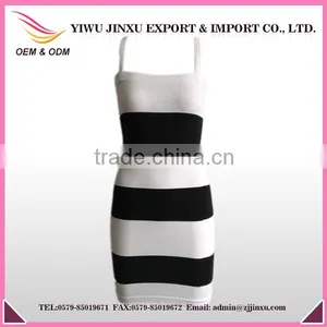 2016 Fashion Tight Slimming Fitness Wear Wholesale Sexy Stripes Brace Skirts Casual Elegant Evening Dress thumbnail-1