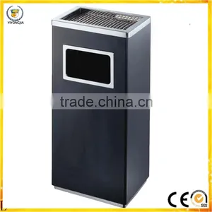 Top Round Stainless Steel With Ashtray Side Open Dustbin Supplier's Choice thumbnail-1