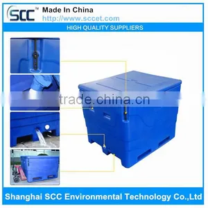 Blue Color LLDPE Fish Transport Totes, Plastic Fishing Totes 1000L thumbnail-3
