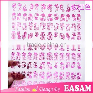 108 One Sheet Pink Nail Foil Sticker 3D Flower Nail Decoration Foil Paper thumbnail-1