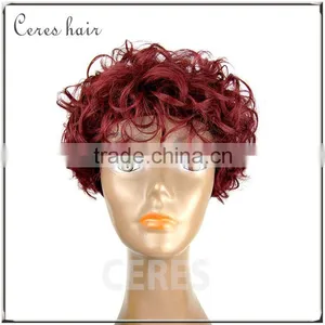 Short Cosplay Wig Lace Wig Human Hair for Christmas or Halloween Party Wig thumbnail-4