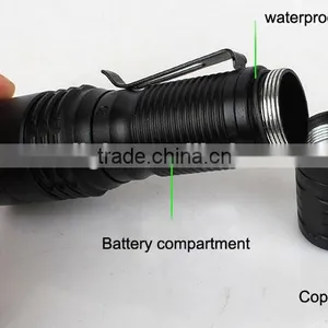 C81 Portable MINI LED Zoom Flashlight Torch With Pen Clip thumbnail-2