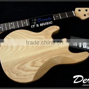 Diy High Quality Ash Wood Unfinished Electric Bass Guitar Kits 4 Strings thumbnail-5