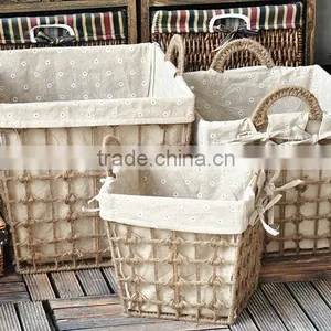 8 Hand Woven - Pastoral Style - Straw - Dirty Laundry Basket - Storage Basket - Storage Basket Basket thumbnail-3