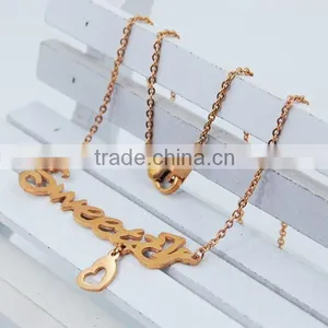 Rose Gold Plated Angel Name Necklace Jewelry Custom Name Pendant Necklace thumbnail-5