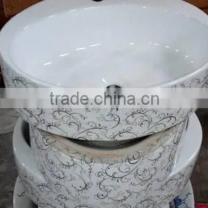 Decal Flower Paper Design Ceramic Ware Art Basin thumbnail-3