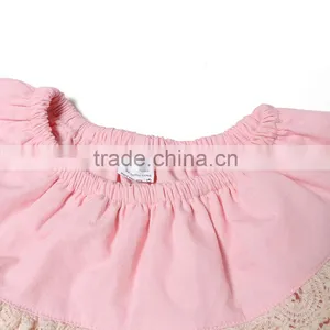 China Supplier Rompers for Baby Girl Custon Funny Baby Pink Rompers Cotton With Lace thumbnail-3