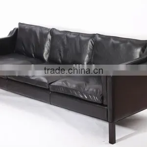 Modern Luxury Leather Sofa Black Italy Sofa Borge Mogensen Sofa Replica Supplier's Choice thumbnail-1