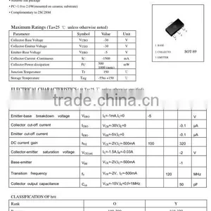 2SA1203 Surface Mount SOT-89 General Purpose Transistor thumbnail-1