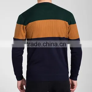 Newest Design High Quality V Collar Long Sleeve Big Stripes Pullover Thermal Underwear for Men thumbnail-2