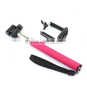 Rose Red Portable Handheld Monopod Extendible Self-portrait Selfie Cell Phone Holder thumbnail-1