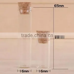Straight Cylindrical Glass Wishing Bottles Candy Storage Bottles With Cork thumbnail-1