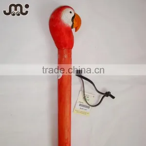 Carved Animal Head Straight Wooden Mountain Climbing Stick thumbnail-1