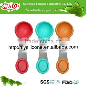 2013 Popular Silicone Measuring Spoons With Stainless Steel Handle thumbnail-1