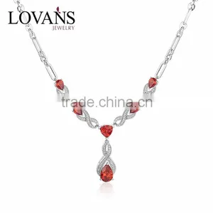 925 Sterling Silver Stone Chain Necklace Jewellery SNP029W thumbnail-1
