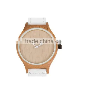 Hot Selling Leather Strap Cheap Wooden Watches for Men and Women thumbnail-2