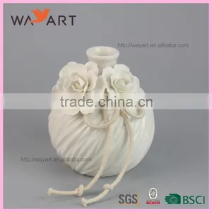New Arrival White Ceramic Oil Dispenser With Flower Design thumbnail-2