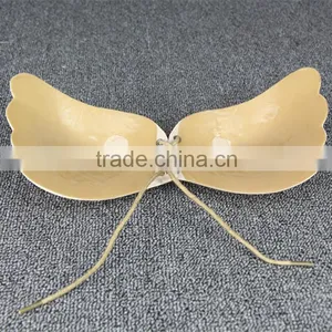 Junyan Hot Sale Nude Black Invisible Cloth Silicone Bra With String thumbnail-3