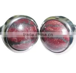 Semi-precious Stone Titanium Cuff Links thumbnail-1