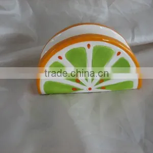 Orange Shaped Ceramic Napkin Ring thumbnail-1