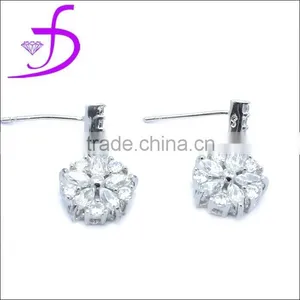 925 Silver Jewelry,Crystal Wedding Earring,Silver Earrings Design For Girls thumbnail-1