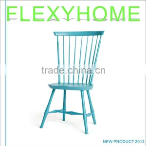 Cream Color Finish Windsor Solid Wood Dining Chair thumbnail-1