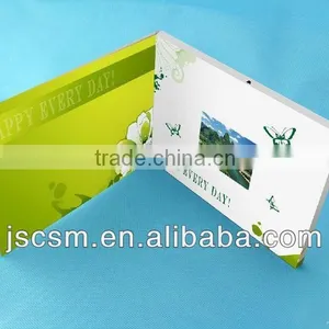 Fashionable 7inch LCD Video Playing Card Usb Video Paper Card Brochure for Gifts thumbnail-1