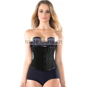 Women Brocade 24 Double Steel Boned Corset Tight Waist Cincher Corset thumbnail-1