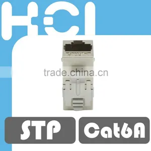 RJ45 Cat6A 180 Degree Shielded STP Straight Keystone Coupler thumbnail-3