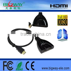1080p Full-HD 2 Port 2 to 1 HDMI Switch Switcher 2 IN 1 OUT Hub With Remote Control for HDTV PS3 DVD thumbnail-1