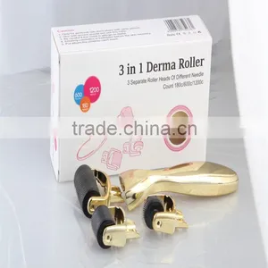Derma Roller for Hair Loss Treatment 3 In1 Derma Roller Acne Treatment Micro Needle Roller 180 ,600,1200 Titanium Needles thumbnail-1
