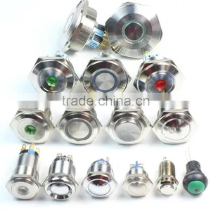Waterproof Metal Latching Push Button Switch With Lamp 24v thumbnail-1