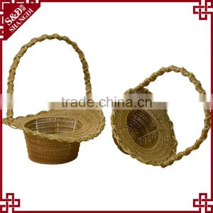 Food Grade Plastic Wicker Flower Girl Basket Decorative Empty Gift Basket thumbnail-2