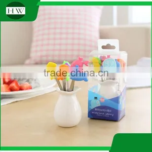 Silicone Stainless Steel Ceramic Tableware Cartoon Sea Animal Fruit Fork Set thumbnail-5
