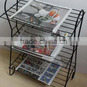 Vintage Mid Century Modern Wire Rack Record Holder Magazine Metal Stand Table thumbnail-2