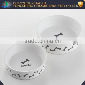 Hot Sale Ceramic Bone Decal Dog Bowl thumbnail-1