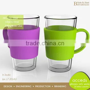 Borosilicate Glass High Quality Drinkware Double Wall Travel Mug thumbnail-2