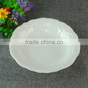 Wholesale Bone China Empaistic White Round Restaurant Dinner Plates Dishes thumbnail-1