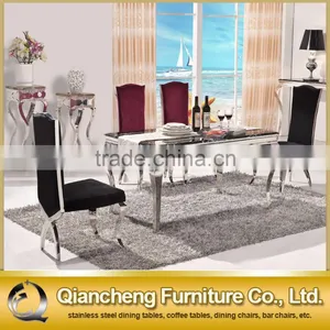 Dining Room Furniture Marble Stainless Steel Dining Table for 6 People thumbnail-1
