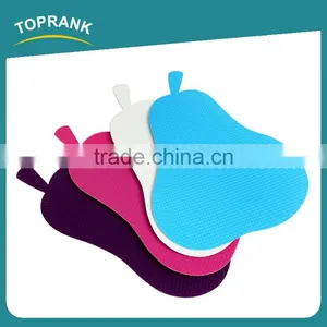 Toprank High Quality Pear Shaped Color Coded Chopping Board Flexible Plastic Cutting Mat Set Thin Vegetable Cutting Board thumbnail-2