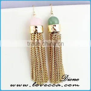 Handmade Beaded Bohemian Hoop Earring, Gold Wire With Turquoise Seedbeads Charm Earring thumbnail-2