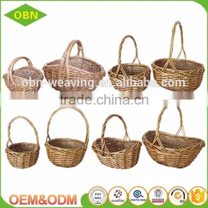 Set of 2 Woven Natural Wicker Gift Baskets for Baby thumbnail-3
