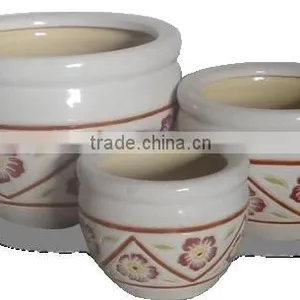 3-Piece Flower Pattern Design Garden Planter Set thumbnail-1