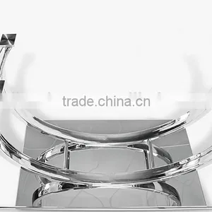 Modern Dining Table With Glass Top and Chrome Base thumbnail-3