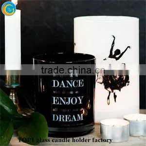 Luxury Candles on Sale Sprayed White or Black Glass Candle Jar Printed With Gold Logo With Great Price thumbnail-3