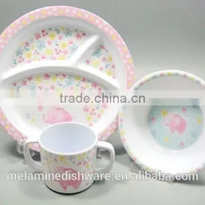 100% Melamine Kid Children Dinnerware Set/kid Children Melamine Plate Bowl and Cup thumbnail-1