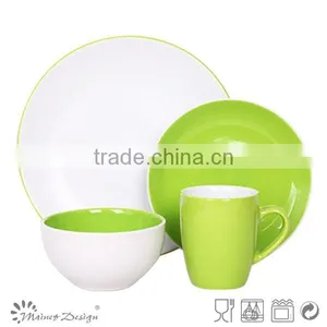 Blue and White Eco Round Glazed Western Dinner Set thumbnail-4